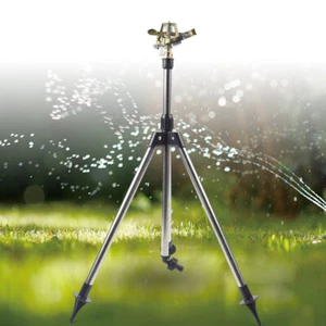 Impact Sprinkler Tripod Base Large Area Water Sprinkler for Lawn Yard Garden US - Picture 1 of 13