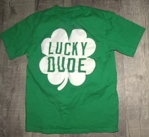 CHILDRENS PLACE Boys SHORT SLEEVE Top GREEN Shirt LUCKY DUDE M 7/8 Irish St. Pat - Picture 1 of 2