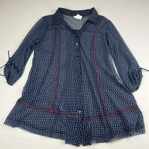 Zoe Knopfleiste Netzkleid rot weiß und blau - Bild 1 von 10