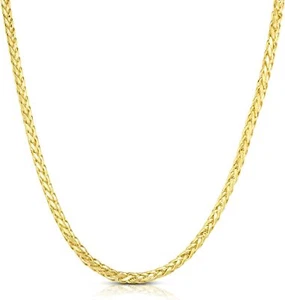 Collar Franco Floreo Oro Amarillo 10k 2.7mm Ligero Redondo Palma Trigo Cadena - Imagen 1 de 5