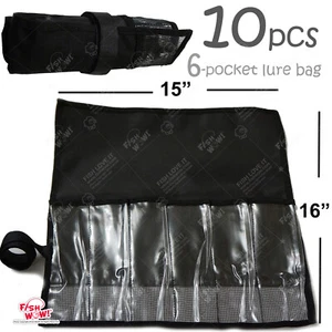 10 piezas Pesca 6 bolsillos enrollable arrastre plantilla de almacenamiento señuelo peces ¡WOW!® - Imagen 1 de 8