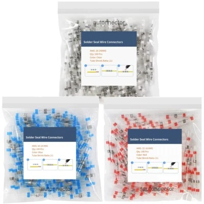 Waterproof Heat Shrink Wire Connectors kit Solder Seal Sleeve Butt Terminals Kit - Image 1 of 4