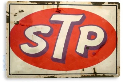 TIN SIGN STP Motor Oil Sign Rustic Oil Gas Station Tin Metal Sign Garage B909 - Image 1 of 3