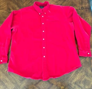 Vintage J. Crew Work Shirt Twill Red Button down Long Sleeves Oversized L XL - Picture 1 of 5