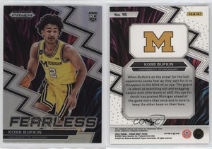 2023-24 Panini Prizm Draft Picks Fearless Silver Kobe Bufkin #15 Rookie RC