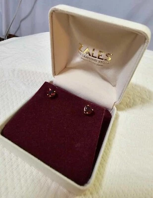 Pendientes Zales Oro 14k México Corazón Rojo Turmalina Piedra-Probado con Caja Foto 1 de 4