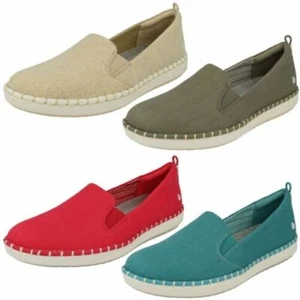 Mujer Clarks Cloudsteppers Mocasines Planos Estilo Textil Zapatos Paso Glow Sin - Imagen 1 de 10