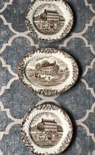Instant Plate Wall White Brown Neutral Staffordshire Heritage Hall Set 3 Vintage