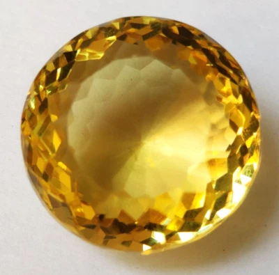 AAA+ Brazilian Yellow Topaz 81.30 Ct. Translucent Round Cut Loose Gemstone @Gift - Image 1 of 4