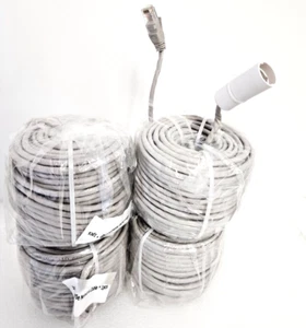 4X Cable de red genuino Lorex 30 metros 100 pies Cat 5E 4P gris clasificación en pared - Imagen 1 de 2