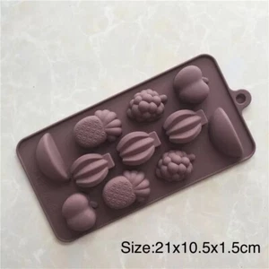 Fruit Food Grade Silicon Mould Chocolate Cake Candy Tray Jelly Ice Cube Soap - Picture 1 of 2