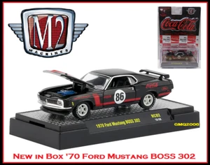 Nuevo M2 1/64 Diecast Car '70 Ford Mustang Boss en una Estuche de Exhibición de Acrílico - Imagen 1 de 11