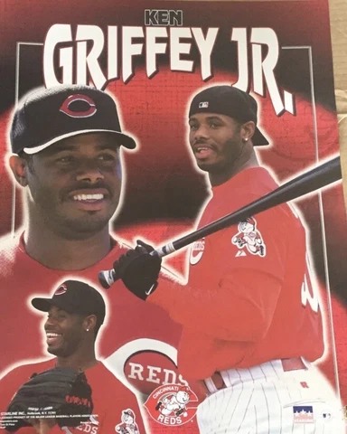 Vintage Ken Griffey Jr Cincinnati Reds 16x20 Starline Poster By Starline OOP Cover