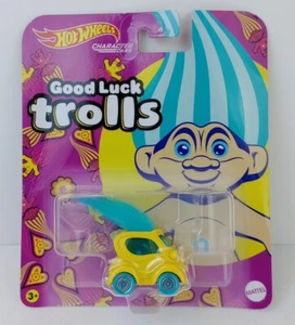 Hot Wheels Good Luck Trolls Matchbox Auto gelb 2022 Figurenautos Spielzeug - Bild 1 von 5