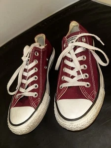 converse all star Low Top Maroon Textile Sneakers M 5 W 7 US - Picture 1 of 12