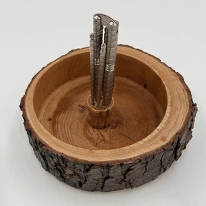 Vintage 7” Handcrafted Wood Nut Cracker Bowl Set - Picture 1 of 4