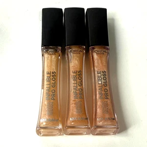 3er-Set L'Oreal Infallible 8 Stunden Lipgloss feuchtigkeitsspendender Glanz je 0,21 Unzen - Bild 1 von 6