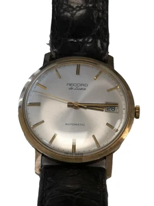 Vintage Record De Luxe Gents 9ct 375 Gold Case Watch 33mm Working J4 Y269 - Picture 1 of 11