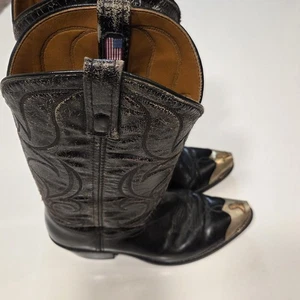 Vintage ACME Schwarz Hergestellt in den USA Cowboystiefel Herren Größe 9D 4560 Western-Stil - Bild 1 von 11