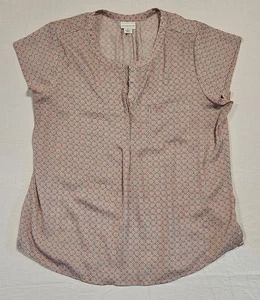 Liz Claiborne Top Womens Size XXLT Multicolor Blouse Geometric Floral Shirt Red - Picture 1 of 14