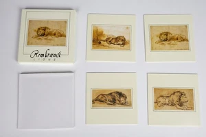 New Set of 8 Rembrandt Lions Greeting Cards from Rijksmuseum, Amsterdam - Picture 1 of 6