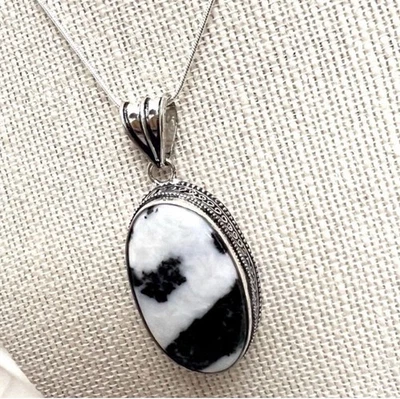 Collar de plata de ley 925 turquesa búfalo blanco para mujer joyas de piedras preciosas Foto 1 de 4