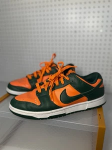 Nike Dunk Low Retro "Miami Hurricanes" Verde-Naranja Zapatos Talla 8.5 Y - Imagen 1 de 9