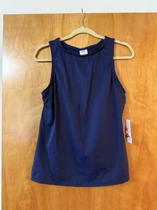 Lands' End Swim Tankini Top Only Solid Navy Blue NWT Women’s Size 12 - Picture 1 of 8