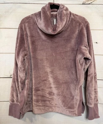 Pullover Púrpura Athleta Vellón Difuso Lg T Capucha Cuello Acogedor Invierno Cómodo Foto 1 de 4