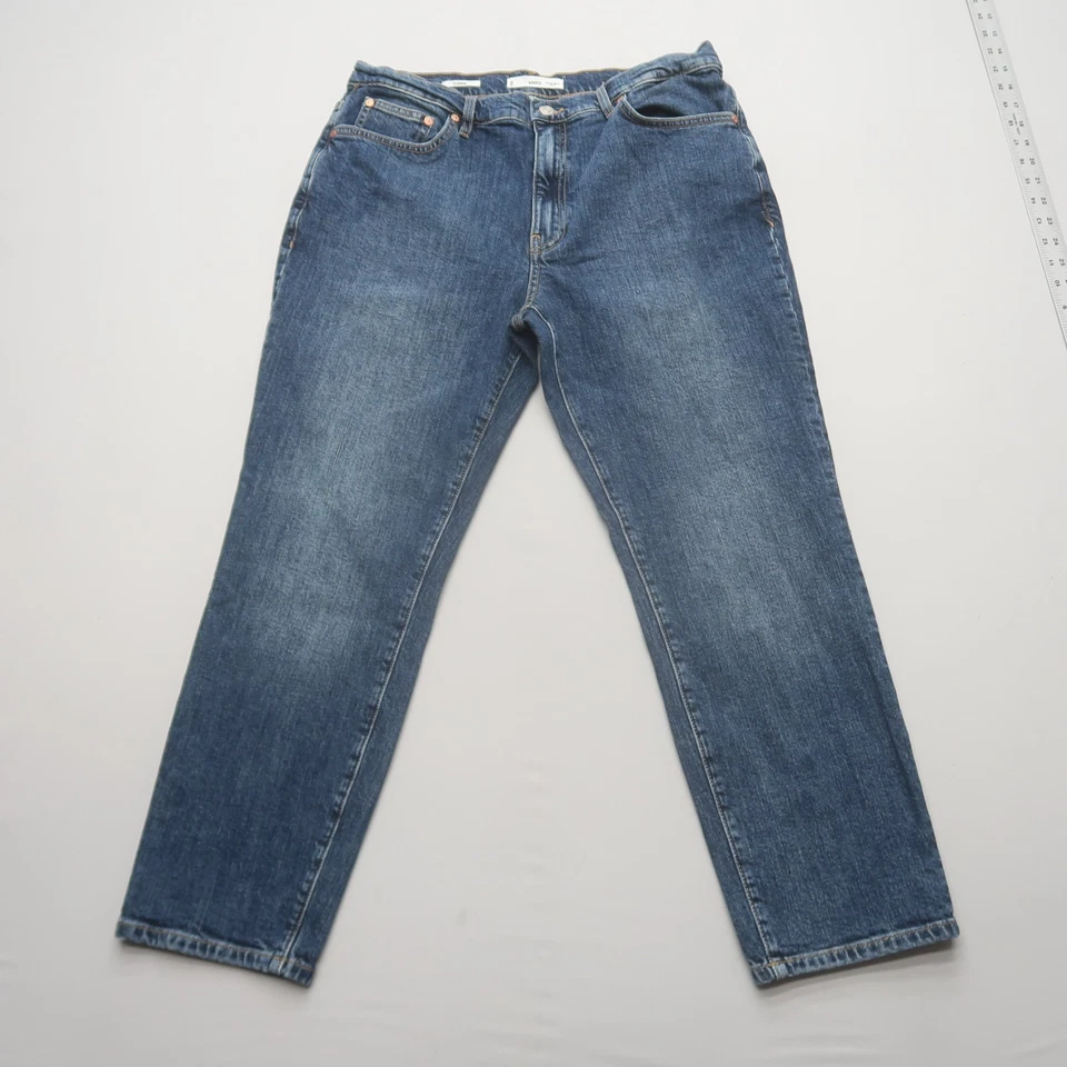 MNG Mango Claudia Slim Fit Cropped Jeans Size 12 Dark Wash Denim High Rise - Image 1 of 4