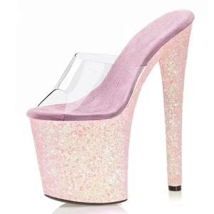 Sexy discoteca boca de pez 20 cm para mujer dedos redondos tacones altos verano - Imagen 1 de 19