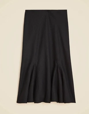 Nueva Falda J.CREW Talla XS Gwyneth Volantes Dobladillo Sin Mangas Lino En Negro Nueva con Etiquetas Foto 1 de 3