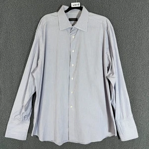 Canali Italy Made Check French Cuff Button Up Shirt - Men s Size 47/18.5 - Picture 1 of 13