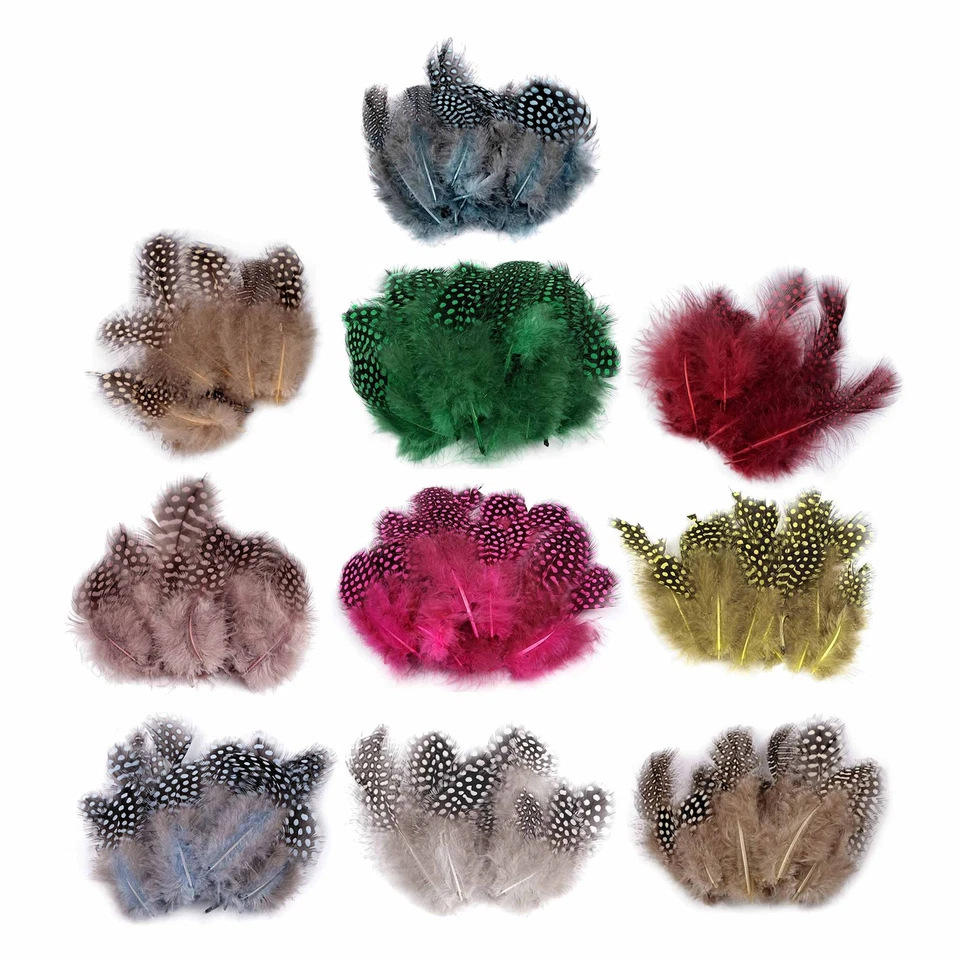 20 Bunte Hühnerfedern 5-13cm gesprenkeltem Kostümfedern Bastelfedern Farbwahl - Bild 1 von 1