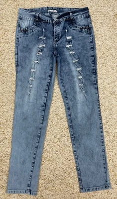 Pantalones de mezclilla de moda 2 Love Jegging para mujer talla 14 ajustados desgastados elásticos (34x30) Foto 1 de 4