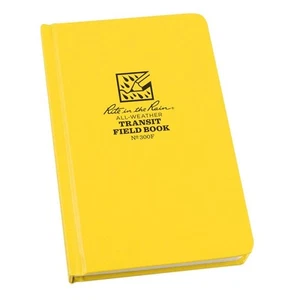 Weatherproof Hard Cover Notebook, 4.75" x 7.5", Yellow Cover, Transit Pattern... - Picture 1 of 4