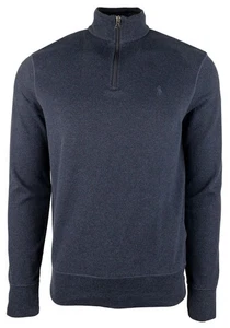 Polo Ralph Lauren Herren Luxus Jersey gemustert Quarter Zip Pullover, Navy, S - Bild 1 von 3