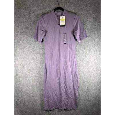 Nike T Shirt Dress Women's Small Purple Ribbed Mock Neck Bodycon  New with Tags - Image 1 of 4