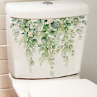 Green Plant Leaves Wall Sticker Bathroom Toilet Decor Living Room Cabinet Home