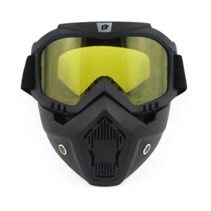 Burning Man Full Face Mask Goggles Foam Padded Shatterproof Anti Fog Yellow - Picture 1 of 5