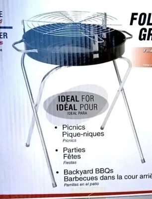 Parrilla plegable de pie Marsh Allen 717HH de acero negro carbón 18 D x 22 H pulgadas Foto 1 de 4