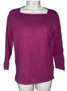 Next Ladies Size 12 Deep Pink Square Neck Button Up Back Long Sleeve Jumper - Picture 1 of 5
