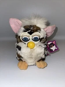 Leopardo delle Nevi Bianco Marrone Nero Macchie Furby Tigre Occhi Blu **Non Funzionante** - Foto 1 di 12