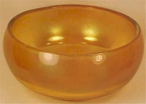 Marigold Carnival Glass Bowl Cereal Bulb Plain Vintage PATTERN MAKER HELP - Picture 1 of 3