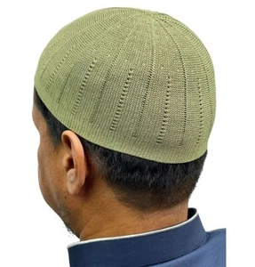 Gorra islámica de punto Kufi Taqiyah Topi para hombre - verde oliva - Imagen 1 de 1