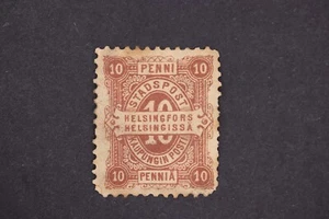 1883 FINNLAND LOKALPOST 10 PENNI BRIEFMARKE - Bild 1 von 2