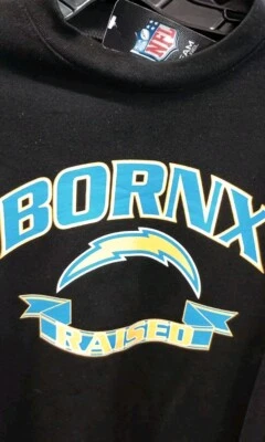 NFL LOS ANGELES LA CHARGERS FOOTBALL BORN X RAISED BOLT UP CREW NECK S M L XL 2X - Image 1 of 2