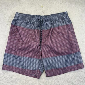 Micros Swim Trunks Mens XL Blue Red Geometric Mesh Lined Beach Summer Surf NEW - Picture 1 of 17