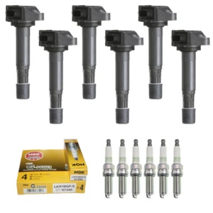 New Set of 6 Ignition Coil & NGK Spark Plug for RLX TLX/Accord Crosstour Odyssey - Picture 1 of 12