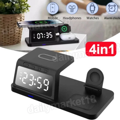 4in1 Fast Wireless Charger Station Dock For Apple Watch iPhone 15 14 13 Pro Max - Image 1 of 4